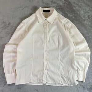 Piazza Sempione White Button Up Blouse Womens Minimalist Dress Shirt Sz Medium